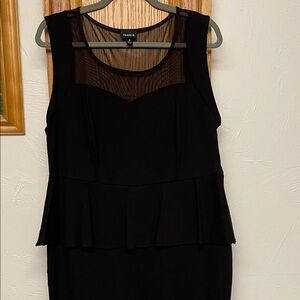 torrid Black Sleeveless Peplum Dress with Sheer Yoke